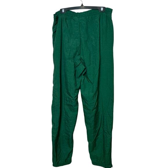 Vintage Reebok Size Large Green Tapered Leg Windbreaker Track Pants - Picture 4 of 7
